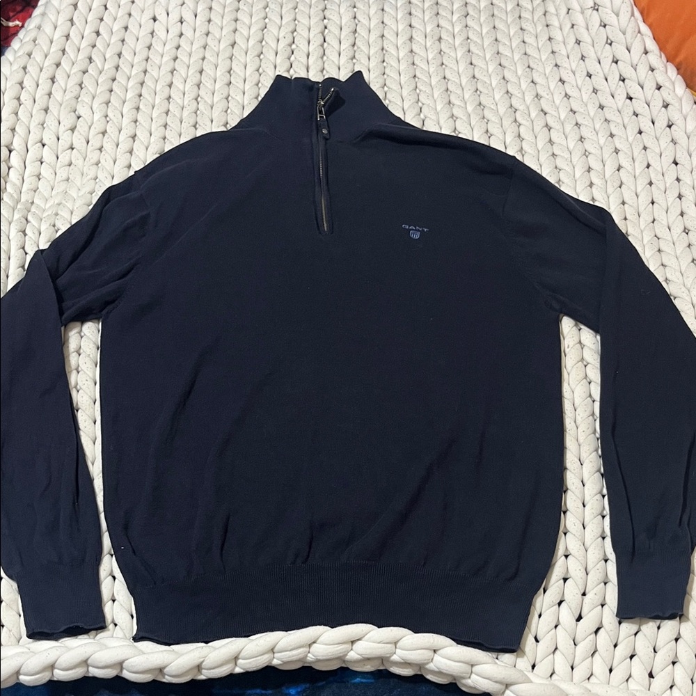 Gant Men's Navy Half-Zip Sweater